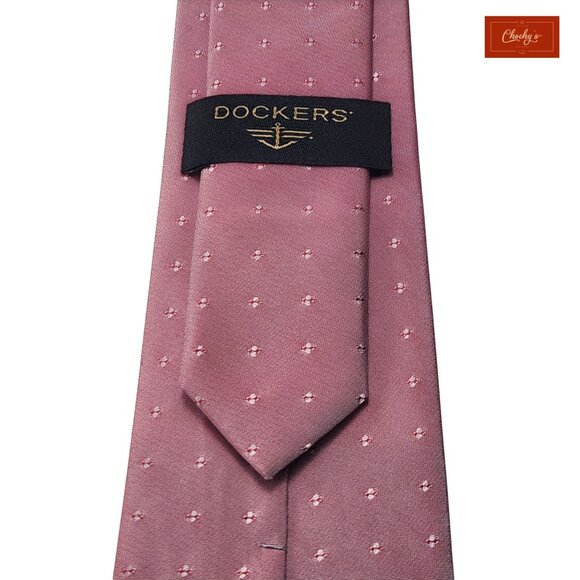 Dockers Pink 100% Polyester Tie 57" Long 2.75" Wide(ID158) - Picture 6 of 6